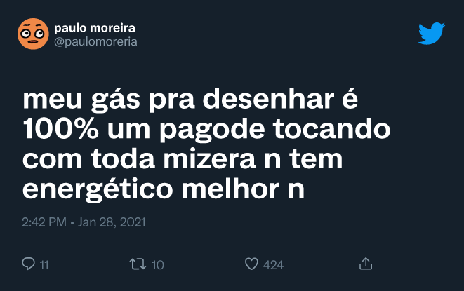Tweet da @brittnaaay13 sobre querer investir sua criatividade