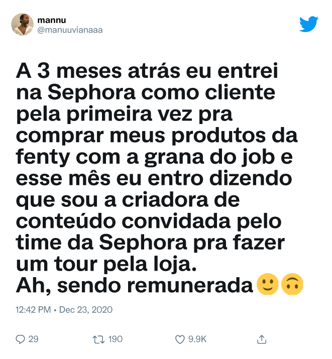 Tweet da @_PrincessKaae" desejando que todos os criadores negros deixem de ser ignorados e passem a ter muito trabalho