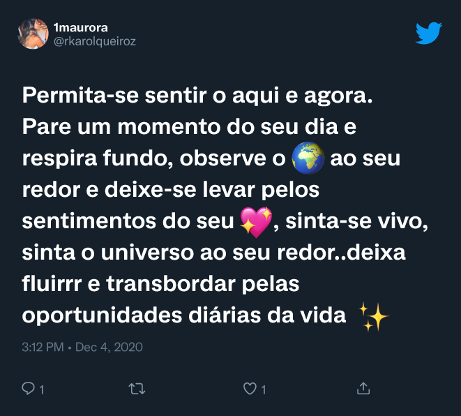 Tweet de @DavidTroppMusic sobre querer escapar para algum lugar