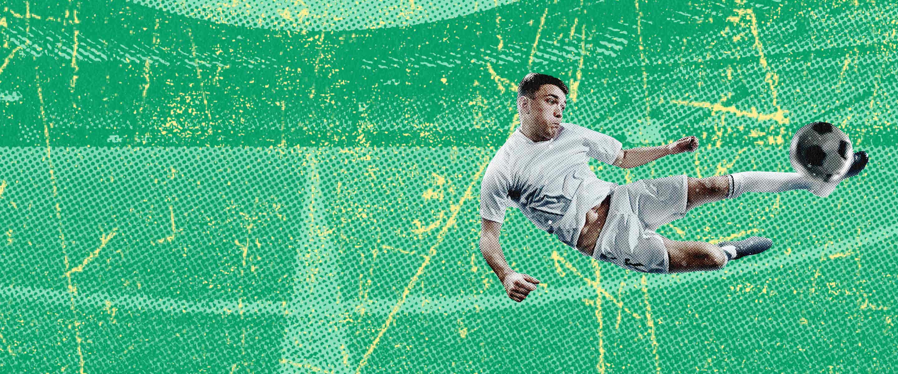 soccer player kicking a ball