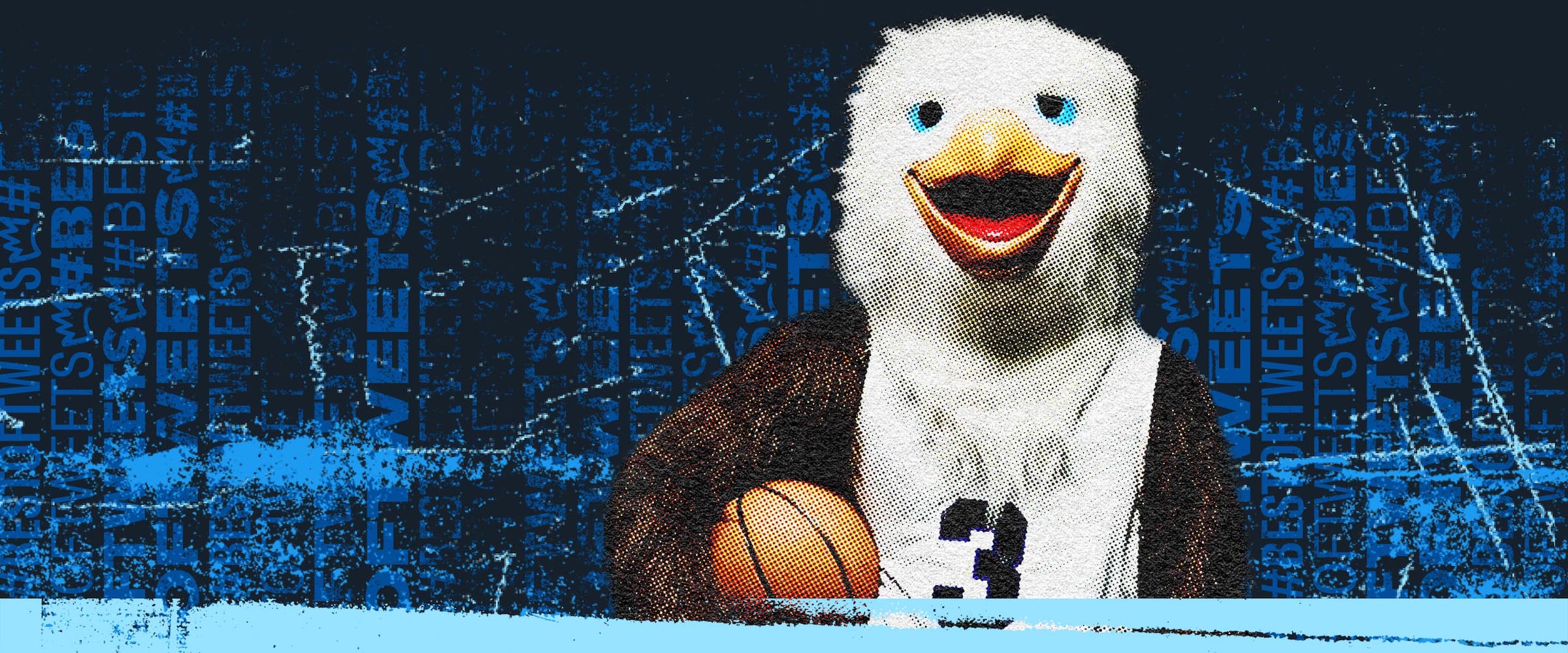 Iconic Mascot brands - mascot of eagle wearing basketball jersey