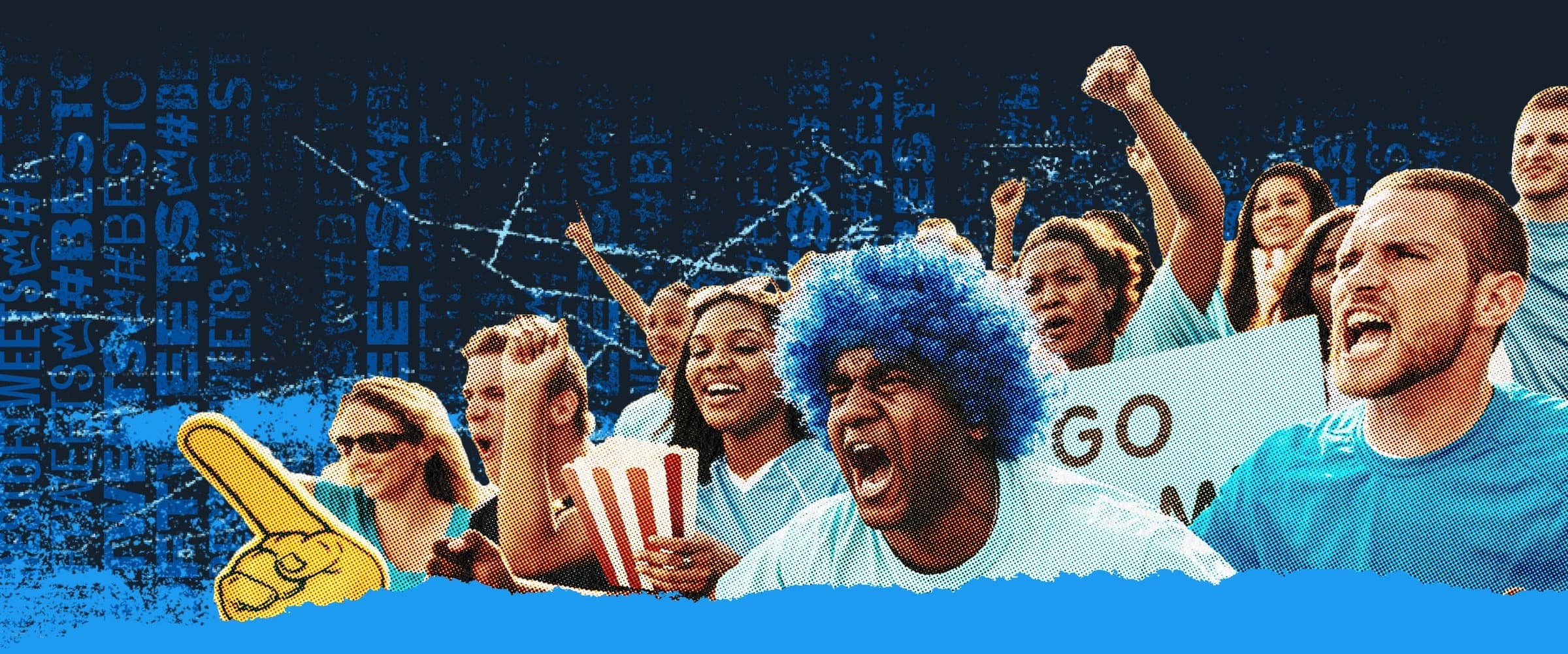 Power Forward brands - group fans cheering in stands