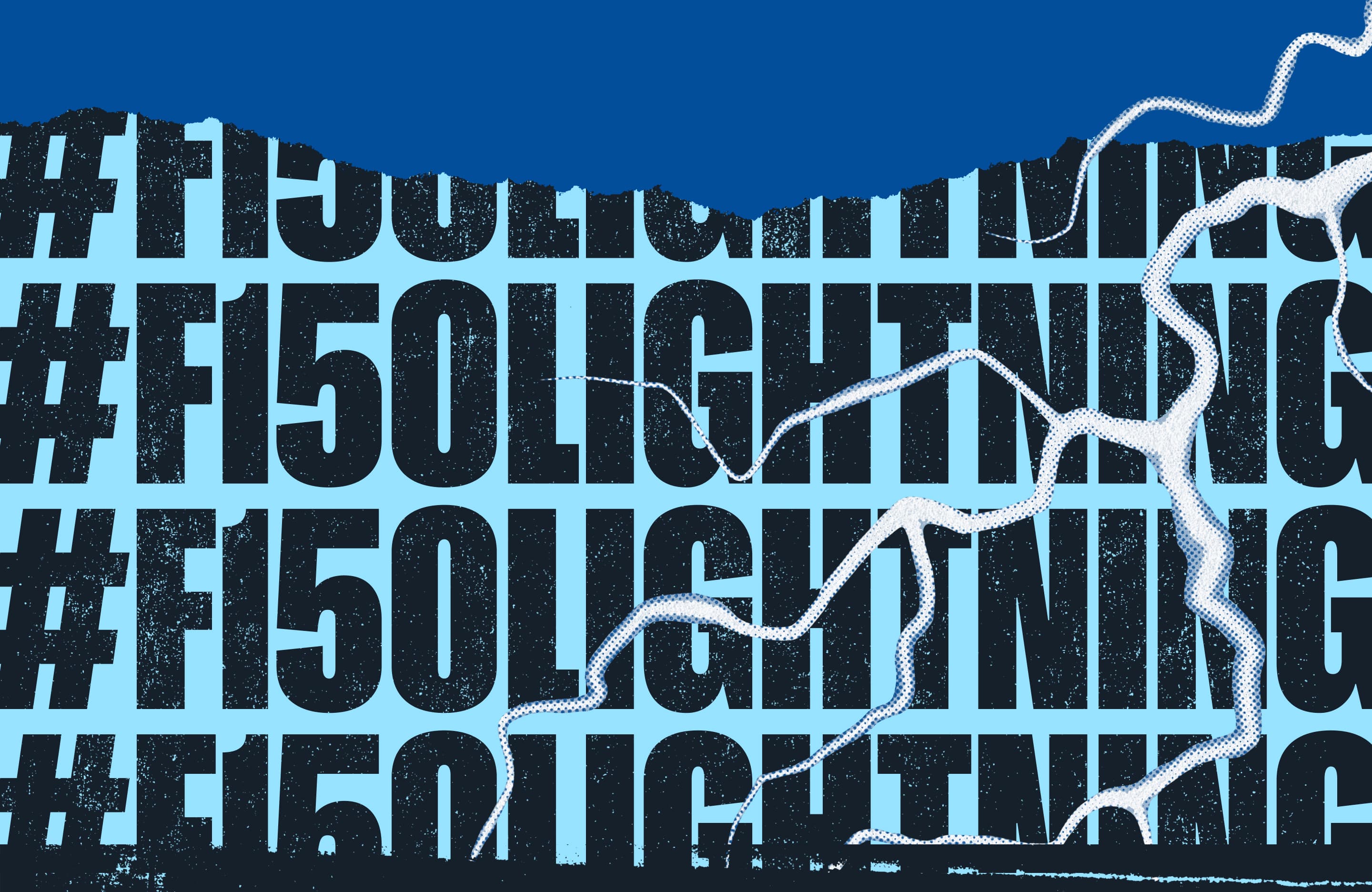 F150lightning hashtag image with lightning bolt. Ford wins for best campaign with an electrifying launch.